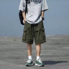 批发美式复古休闲<b class='q'>短裤</b><b class='q'>男</b>女夏季潮牌日系慵懒风宽松阔腿五分裤