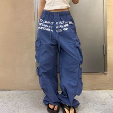 批发时尚美式复古印花工装牛仔裤潮牌宽松显瘦垂感阔腿拖地长裤子潮