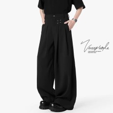批发高级感痞帅cleanfit黑色西裤<b class='q'>男</b>春秋夏季新款宽松阔腿<b class='q'>西装</b><b class='q'>休闲</b>裤子