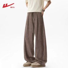 批发美式纯色弯刀老钱风<b class='q'>西装</b>裤子<b class='q'>男</b>春秋高级感宽松垂感<b class='q'>休闲</b>裤