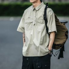 批发polo衫<b class='q'>男士</b><b class='q'>短袖</b>夏季潮牌运动百搭工装半袖美式宽松带口袋翻领上衣