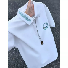 批发美式正肩刺绣polo衫短<b class='q'>袖</b>男款夏季潮牌重磅翻领t恤休闲五分<b class='q'>半截</b><b class='q'>袖</b>