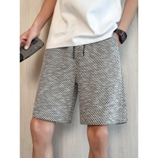 批发条纹运动短裤男夏季薄款潮牌美式休闲中裤高级感直筒宽松五分裤子