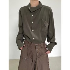 批发气质日系新款原宿无品牌慵懒秋冬高级感领口设计感<b class='q'>衬衫</b><b class='q'>长袖</b>潮流