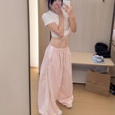批发2026夏季<b class='q'>新款</b>美式工装裤女复古三条杠<b class='q'>运动</b>直筒夏季休闲爵士舞裤