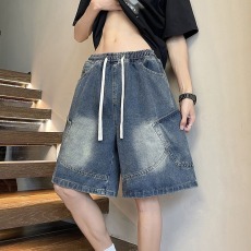 批发美式休闲直筒薄款五分裤中裤2026新款夏季牛仔短裤<b class='q'>男生</b>宽松百搭