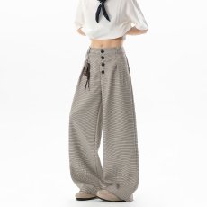 批发春秋潮牌高级感条纹垂感直筒西裤男美式宽松百搭阔腿<b class='q'>休闲</b>长裤
