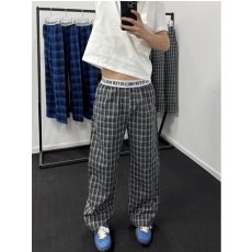 批发2026春夏美式复古格子撞色学院风<b class='q'>男</b>女撞色腰头宽松直筒裤<b class='q'>休闲裤</b>