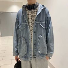 批发春秋男士牛仔夹克韩版潮流工装青少年港风宽松bf上衣百搭外休闲套