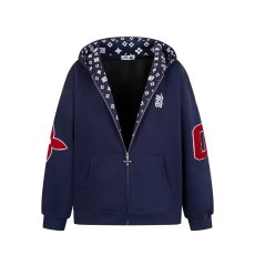 批发连帽拉链开衫卫衣外套女<b class='q'>春</b>秋潮牌刺绣美式情侣宽松慵懒上衣
