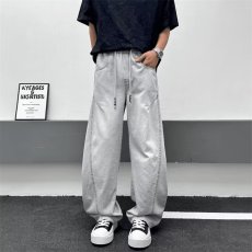 批发2026春季新款高级灰高腰阔腿<b class='q'>牛仔裤</b>宽松显瘦百搭<b class='q'>休闲</b>遮胯直筒裤