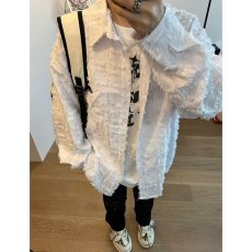 批发小众流苏设计感垫肩衬衫男痞帅高级感中性硬挺廓形衬衣潮