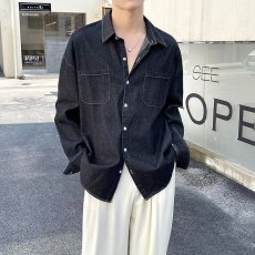 批发<b class='q'>衬衫</b>男长袖夏季2025春秋新款ins潮牌休闲牛仔工装<b class='q'>衬衣</b>男士外套男