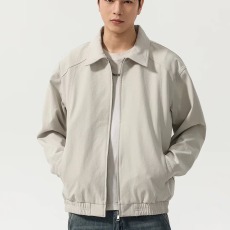 批发春秋季新款翻领<b class='q'>夹克</b><b class='q'>男士</b>潮流简约帅气百搭休闲纯色上衣<b class='q'>外套</b>男