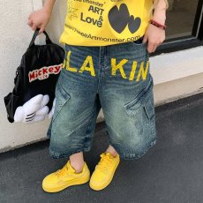 批发2026夏季工装复古阿美咔叽<b class='q'>牛仔</b>七分裤骑行机车<b class='q'>短裤</b>大口袋<b class='q'>男</b>款潮