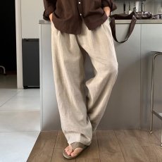 批发<b class='q'>亚麻</b>西裤男春夏款透气长裤纯色棉麻料慵懒拖地裤韩版宽松直筒休闲