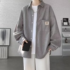 批发工装风灯芯绒衬衫<b class='q'>男</b>套装春秋季2026新款休闲百搭长袖衬衣外套潮牌
