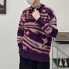 批发2024美式复古圆领毛衣<b class='q'>男</b>秋冬慵懒风潮牌oversize情侣套头针织衫