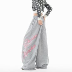 批发美式松弛感字母印花<b class='q'>运动</b>卫裤男女宽松直筒阔腿爵士舞拖地<b class='q'>休闲裤</b>子