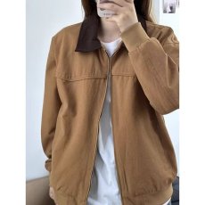 批发时尚工装夹克男女2026年春秋季简约宽松休闲百搭撞色翻领<b class='q'>外套</b>上衣
