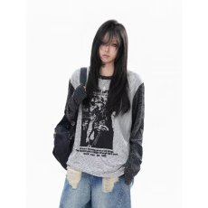 批发2026新款美式复古拼色条纹长袖<b class='q'>t</b><b class='q'>恤</b>女秋季新款潮牌宽松百搭上衣
