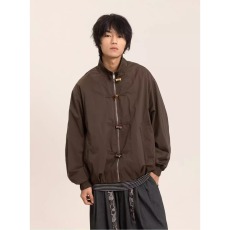 批发2026年春秋新款复古新中式立领工装夹克男女宽松潮牌设计感外套