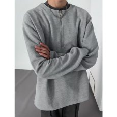 批发痞帅风男装POLO衫高级感潮牌美式半拉链设计感华夫格长袖T恤上衣