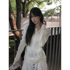 批发新款慵懒风半开斜领拼接假两件长袖宽松百搭显瘦<b class='q'>T</b>恤衫潮流ins<b class='q'>原宿</b>