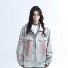 批发美式高街白色工装牛仔<b class='q'>外套</b><b class='q'>男</b>女秋季水洗做旧百搭痞帅高级感<b class='q'>夹克</b>