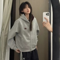 批发撞色刺绣开衫<b class='q'>卫衣</b><b class='q'>男</b>美式重磅硬挺廓形连帽外套秋季青少年情侣上衣