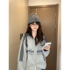 批发2026新款美式复古拼接撞色三条杠立领<b class='q'>卫衣</b>外套<b class='q'>男</b>女ins慵懒原宿