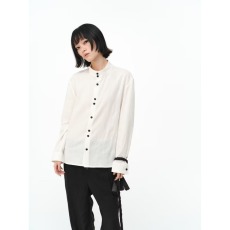 批发潮流新款中式<b class='q'>男</b>装长袖衬衫中青年立领<b class='q'>唐装</b><b class='q'>男</b>士衬衣复古打底衫白色