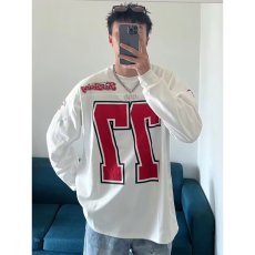 批发美式橄榄球服男卫衣爆款潮流原创宽松<b class='q'>嘻哈</b>情侣篮球印花长袖<b class='q'>T</b><b class='q'>恤</b>