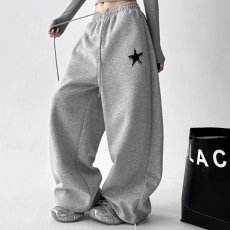 批发休闲运动风灰色卫裤女2026春季新款高腰宽松显瘦直筒阔腿运动裤子