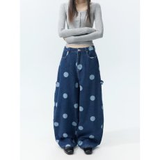批发美式爱心口袋牛仔裤2026秋季新款女装时尚高腰显瘦波点百搭长裤