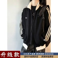 批发新款美式肌理感拼色运动夹克男秋冬<b class='q'>百搭</b>情侣外套高街痞帅棒球服