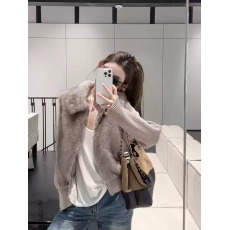 批发2026冬季新款年轻时尚环保<b class='q'>皮草</b>毛毛<b class='q'>外套</b>女短款小个子针织袖可拆卸