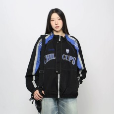 批发怪味z 美式街头字母赛车服立领夹克男女潮牌<b class='q'>设计</b>感中性风机车外套