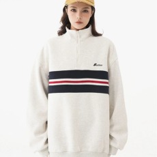 批发新款韩版复古撞色半拉链慵懒风polo领卫衣男<b class='q'>女</b>春季新款宽松<b class='q'>上衣</b>
