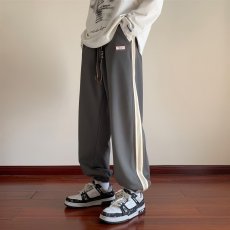 批发新款卫裤秋冬新款宽松<b class='q'>长裤</b>运动裤子潮牌男女工装束脚拼接运动裤男