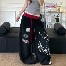 批发美式复古牛仔裤男女春秋季新款宽松阔腿<b class='q'>长裤</b>百搭街头潮牌