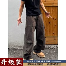 批发工装裤子男春季款直筒美式高街宽松男生冲锋运动春秋休闲<b class='q'>长裤</b>