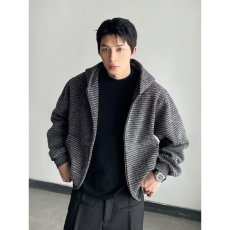 批发美式复古条纹拉链开衫2026早秋新款连帽卫衣男女<b class='q'>时尚</b>情侣外套