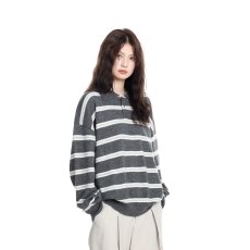 批发时尚原宿新款春季新品<b class='q'>男装</b>休闲翻领擦色条纹长袖针织衫<b class='q'>毛衣</b> 日系