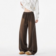 批发美式vibe高街刺绣卫<b class='q'>裤</b>男款嘻哈潮牌阔腿<b class='q'>裤</b><b class='q'>直筒</b><b class='q'>百搭</b>运动休闲长<b class='q'>裤</b>女