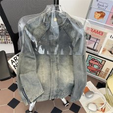 批发水洗垫肩金属拉链腰带牛仔外套男装<b class='q'>春</b>秋季美式解构立领夹克ins潮