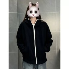 批发2026秋季撞色拉链开衫卫衣男女潮牌宽松情侣休闲百搭连帽外套