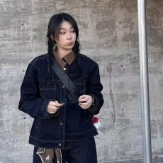 批发2026新款痞帅外套牛仔衬衫男宽松休闲长袖衬衣潮流牛仔蓝男装寸衣