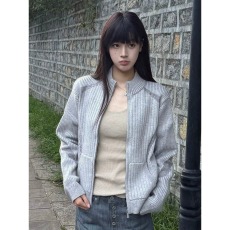 批发立领撞色分割拼接毛衣男款秋<b class='q'>冬</b>美式解构潮牌vibe情侣针织开衫外套