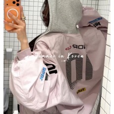 批发韩国代购2026<b class='q'>女</b>士新款ins博主连帽宽松oversize减龄棒球<b class='q'>夹克</b>外套